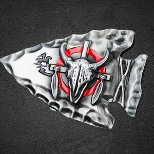 Ceremonial Buffalo Skull Arrowhead Belt Buckle - Small - New!